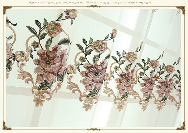 European Style Curtains for Living Dining Room Bedroom Embroidery Blackout