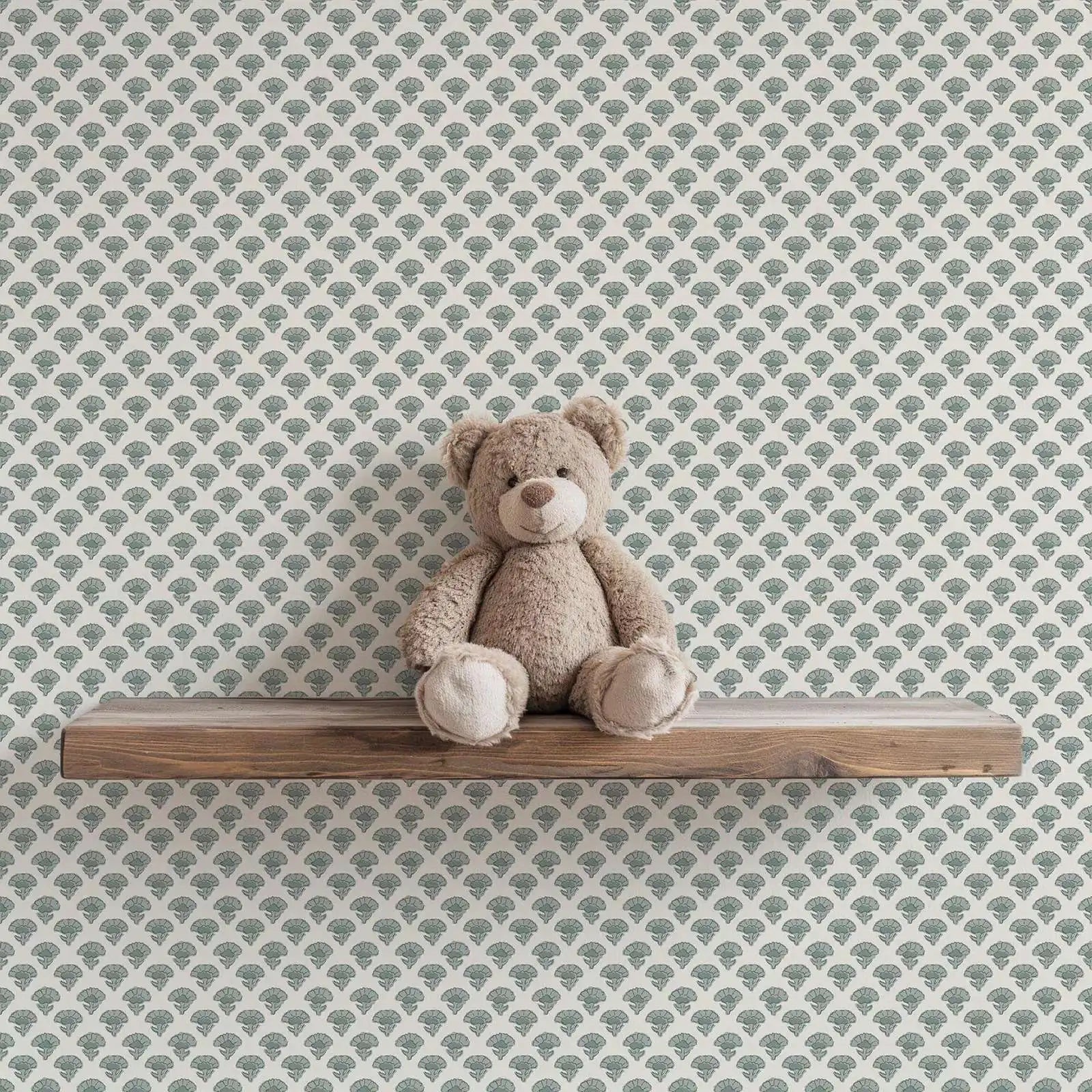 Farmhouse Cottage Wallpaper Peel and Stick,Green Color Wall Mural For Farmhouse Decor Nursery Room,Self-adhesive Or Traditional