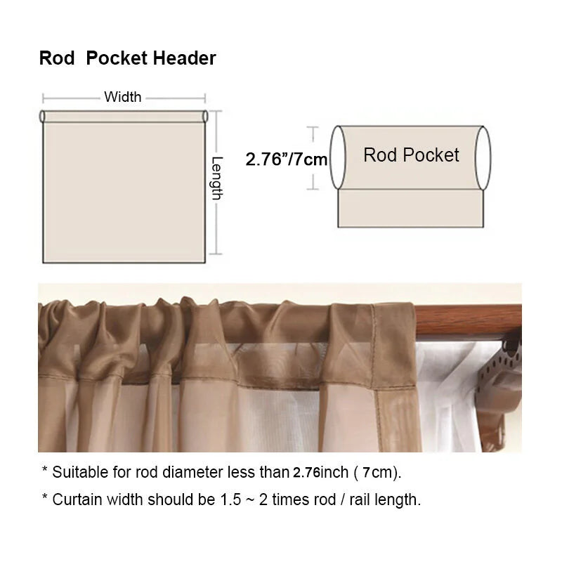 French Elegant Ruffled Sheer Curtains, Faux Linen Curtains for Living Room Bedroom Romantic Window Decoration Panel