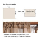 French Elegant Ruffled Sheer Curtains, Faux Linen Curtains for Living Room Bedroom Romantic Window Decoration Panel